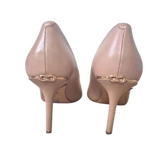 Coach Wiley Beachwood Leather Pointed Pumps Slip On Designer Nude Size 7.5 - Picture 7 of 8